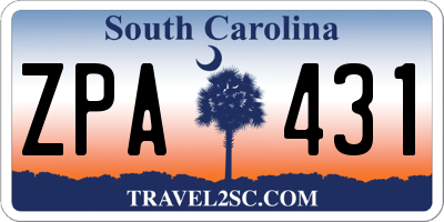 SC license plate ZPA431