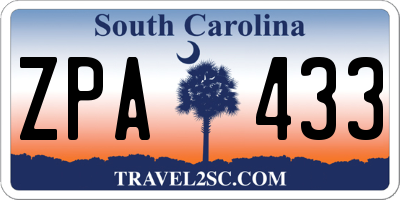 SC license plate ZPA433
