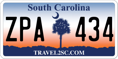 SC license plate ZPA434