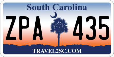 SC license plate ZPA435