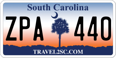SC license plate ZPA440