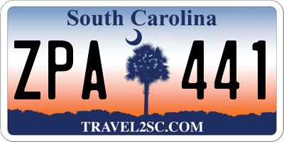 SC license plate ZPA441