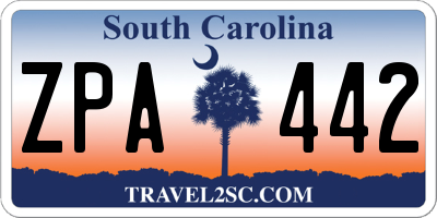 SC license plate ZPA442