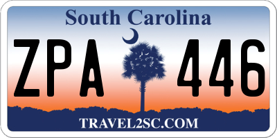 SC license plate ZPA446