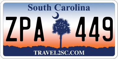 SC license plate ZPA449