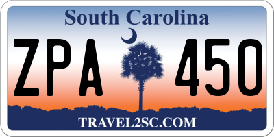 SC license plate ZPA450