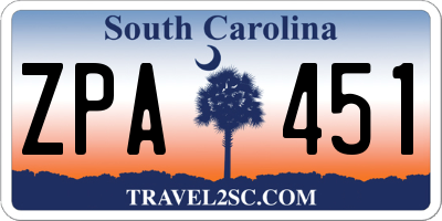 SC license plate ZPA451