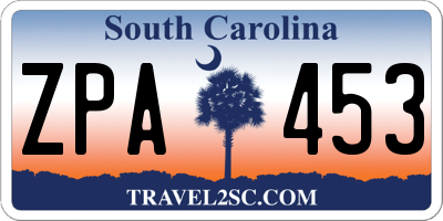 SC license plate ZPA453