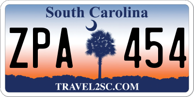 SC license plate ZPA454
