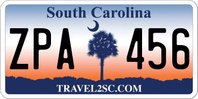 SC license plate ZPA456