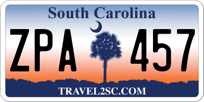 SC license plate ZPA457