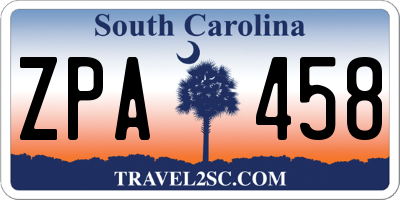 SC license plate ZPA458