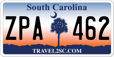 SC license plate ZPA462