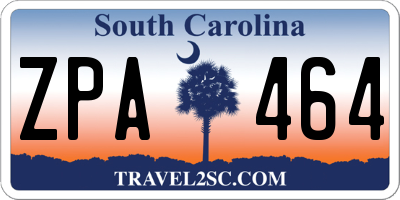 SC license plate ZPA464