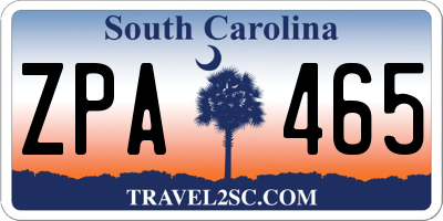 SC license plate ZPA465