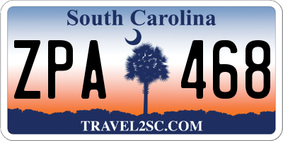 SC license plate ZPA468