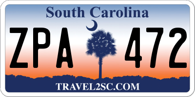 SC license plate ZPA472
