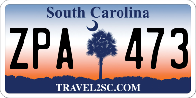 SC license plate ZPA473