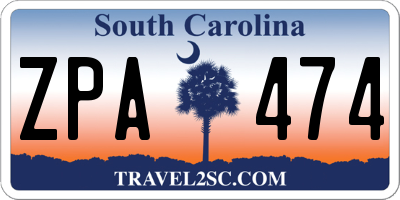 SC license plate ZPA474