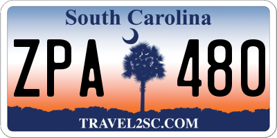 SC license plate ZPA480