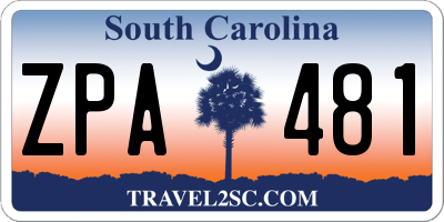 SC license plate ZPA481