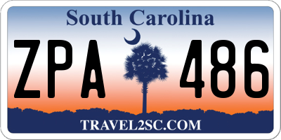 SC license plate ZPA486