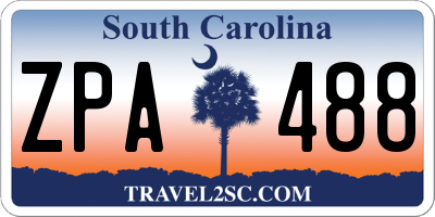SC license plate ZPA488