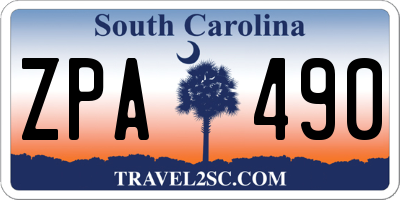 SC license plate ZPA490