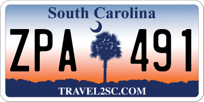 SC license plate ZPA491