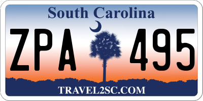 SC license plate ZPA495