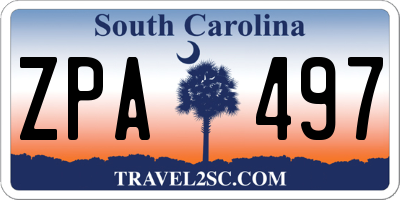 SC license plate ZPA497