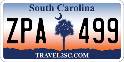 SC license plate ZPA499