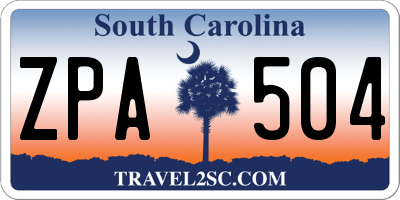 SC license plate ZPA504