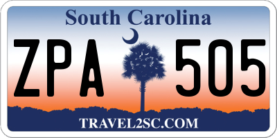 SC license plate ZPA505