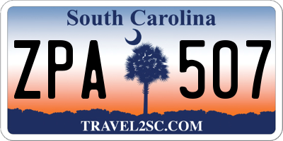 SC license plate ZPA507