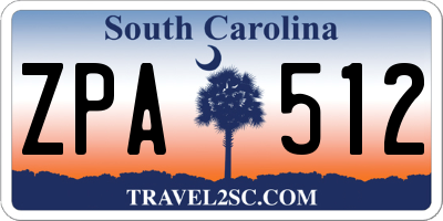 SC license plate ZPA512