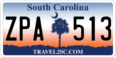 SC license plate ZPA513