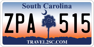 SC license plate ZPA515
