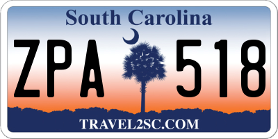 SC license plate ZPA518