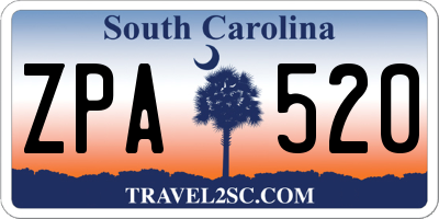 SC license plate ZPA520