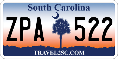 SC license plate ZPA522