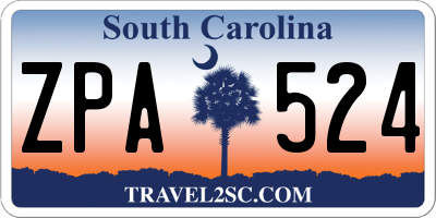SC license plate ZPA524