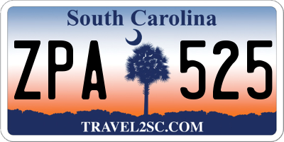 SC license plate ZPA525