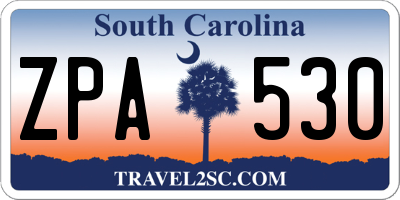 SC license plate ZPA530