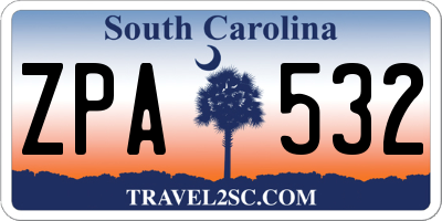SC license plate ZPA532