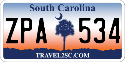 SC license plate ZPA534