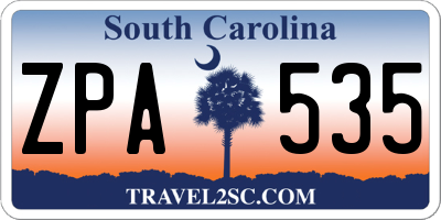 SC license plate ZPA535