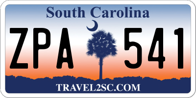 SC license plate ZPA541