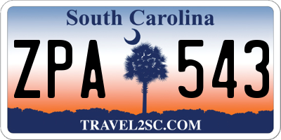 SC license plate ZPA543