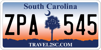 SC license plate ZPA545
